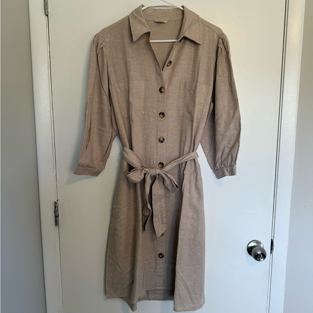 Linen mid length dress
